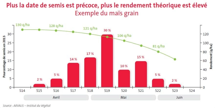 LG graphique date semis maïs grain précoce Arvalis Institut du végétal Visuel LG graphique date semis maïs grain précoce Arvalis Institut du végétal