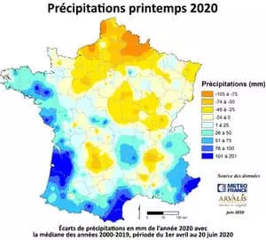 LG_cru_mais_ensilage_2020_carte_France_precipitations_printemps Visuel LG_cru_mais_ensilage_2020_carte_France_precipitations_printemps